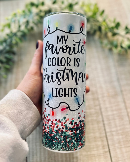 My Favorite Color Is Christmas Lights | 20 Oz Slim Tumbler