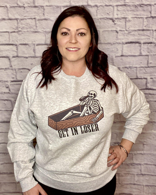 Get In Loser Skeleton Coffin - Women's shirts -  Rustic Cuts