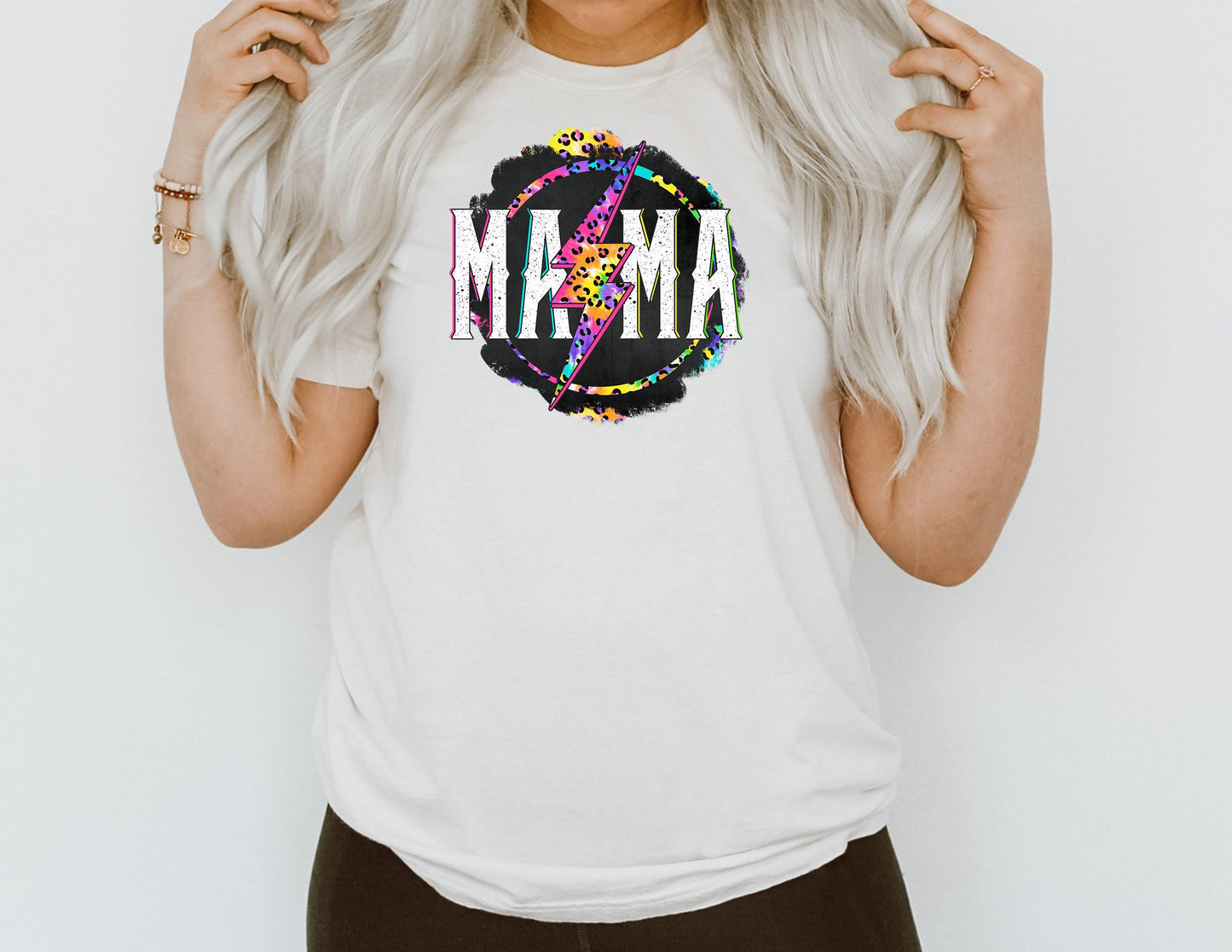 Mama Neon Leopard Print - Women's shirts -  Rustic Cuts